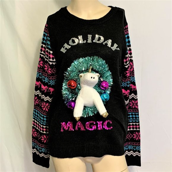 Ugly Christmas Sweater Unicorn Holiday 
